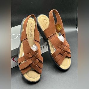 I ❤ Comfort Sandals sz 9W made in Italy, Brown